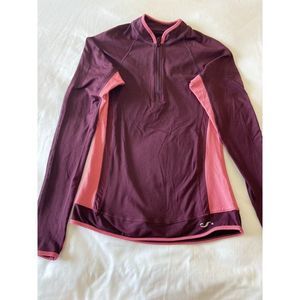 MNG womens activewear 1/4 zip  up pull over red thumb hole size M
